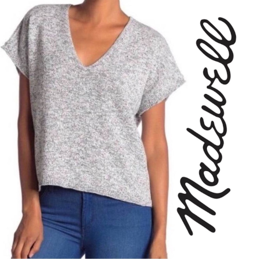 Madewell Marled Ellendale Knit Sweater Tee Linen Blend Small
